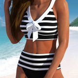 Martina | Bikini Righe Vita Alta
