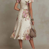 Margaret | Abito Midi Satin Floreale