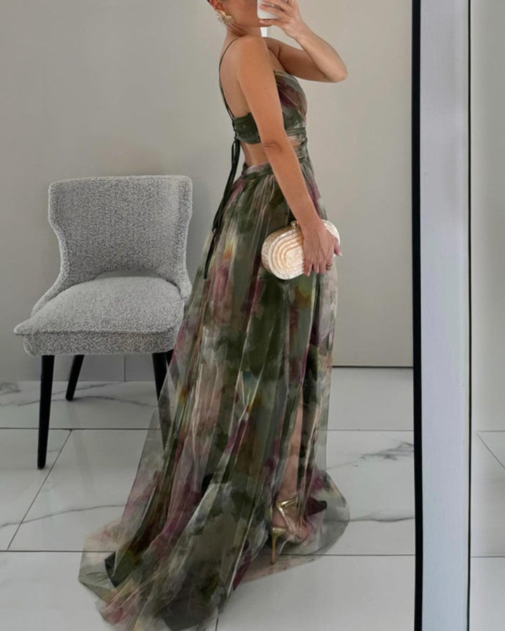 Giselle | Abito Maxi Incantevole con Stampa Floreale