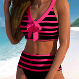 Martina | Bikini Righe Vita Alta