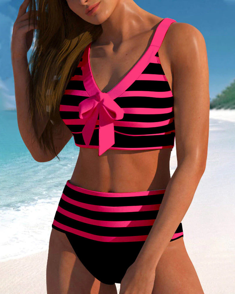 Laluna® | Bikini a Righe Alto