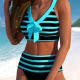 Martina | Bikini Righe Vita Alta