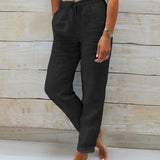 Allison - Pantaloni Tailored in Lino e Cotone di Lusso