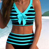 Martina | Bikini Righe Vita Alta