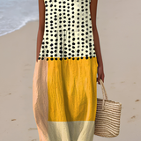 Leah™ Abito Midi Colorblock a Pois