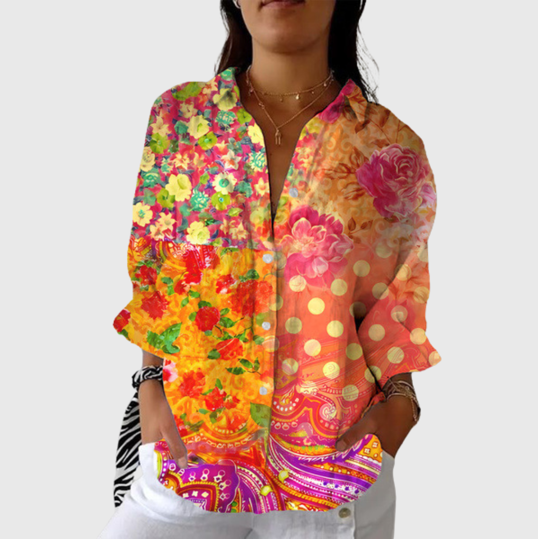 Blusa leggera e colorata con stampa