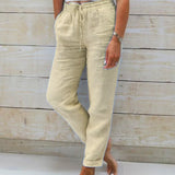 Allison - Pantaloni Tailored in Lino e Cotone di Lusso