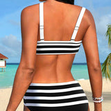 Martina | Bikini Righe Vita Alta