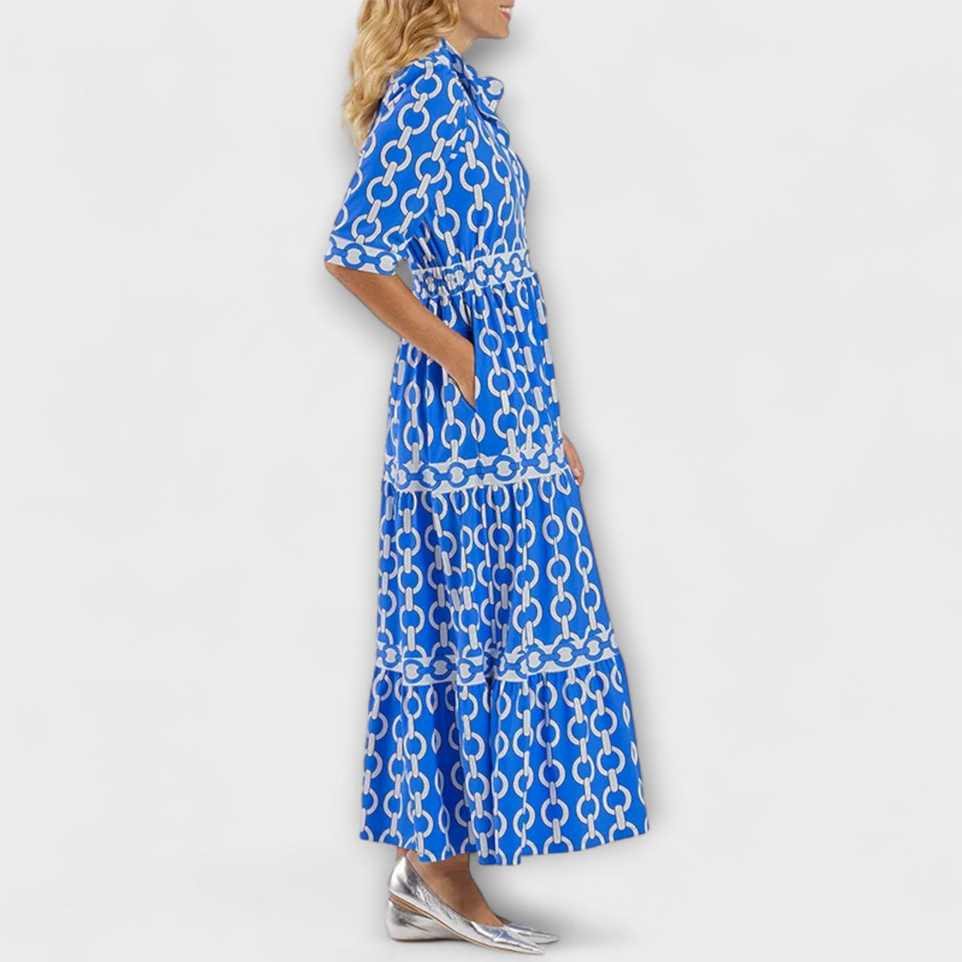 JULIANA | ABITO MIDI CON MOTIVO CATENA