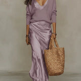Elena | Abito Satin Con Maglione