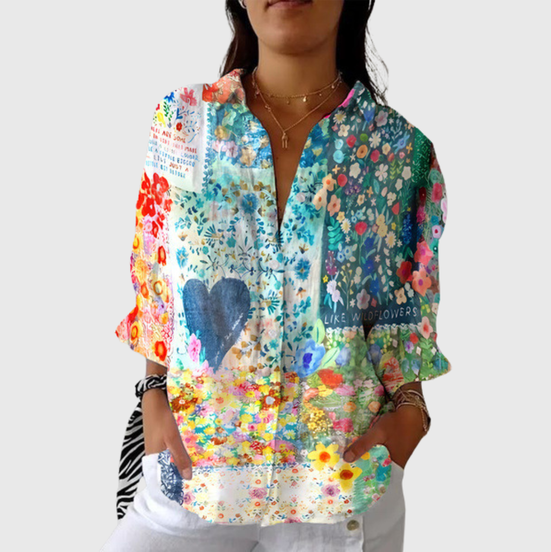 Blusa leggera e colorata con stampa