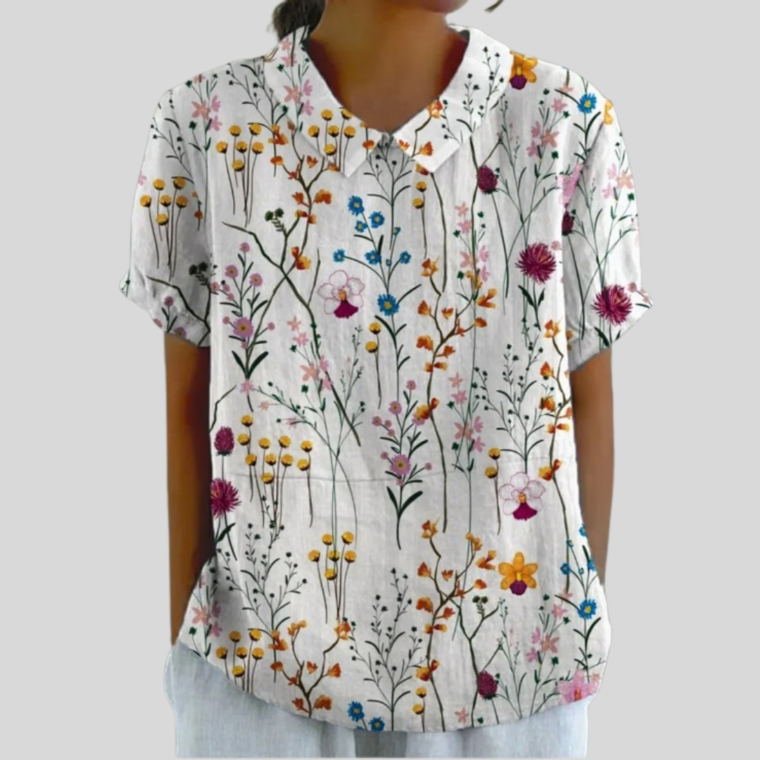 Top Floreale Confortevole Elegante
