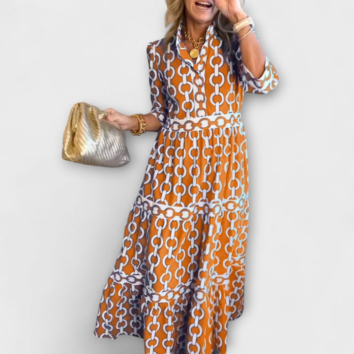 JULIANA | ABITO MIDI CON MOTIVO CATENA