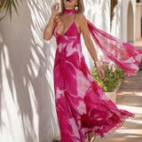 Vineya | Abito Maxi con Stampa Acquerello