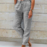 Allison - Pantaloni Tailored in Lino e Cotone di Lusso