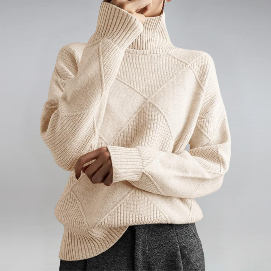Lauren | Maglione in Cashmere Lussuoso con Collo Alto