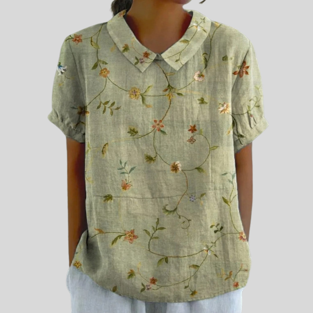 Top Floreale Confortevole Elegante