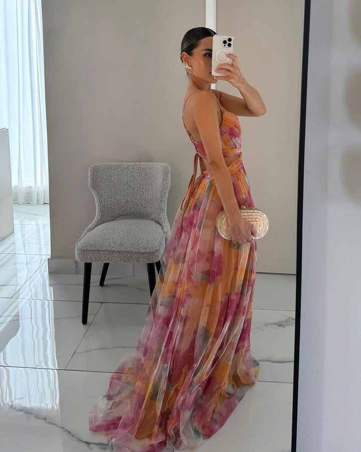 Giselle | Abito Maxi Incantevole con Stampa Floreale