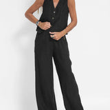 Aira - Completo Gilet Bottonato & Pantalone Largo