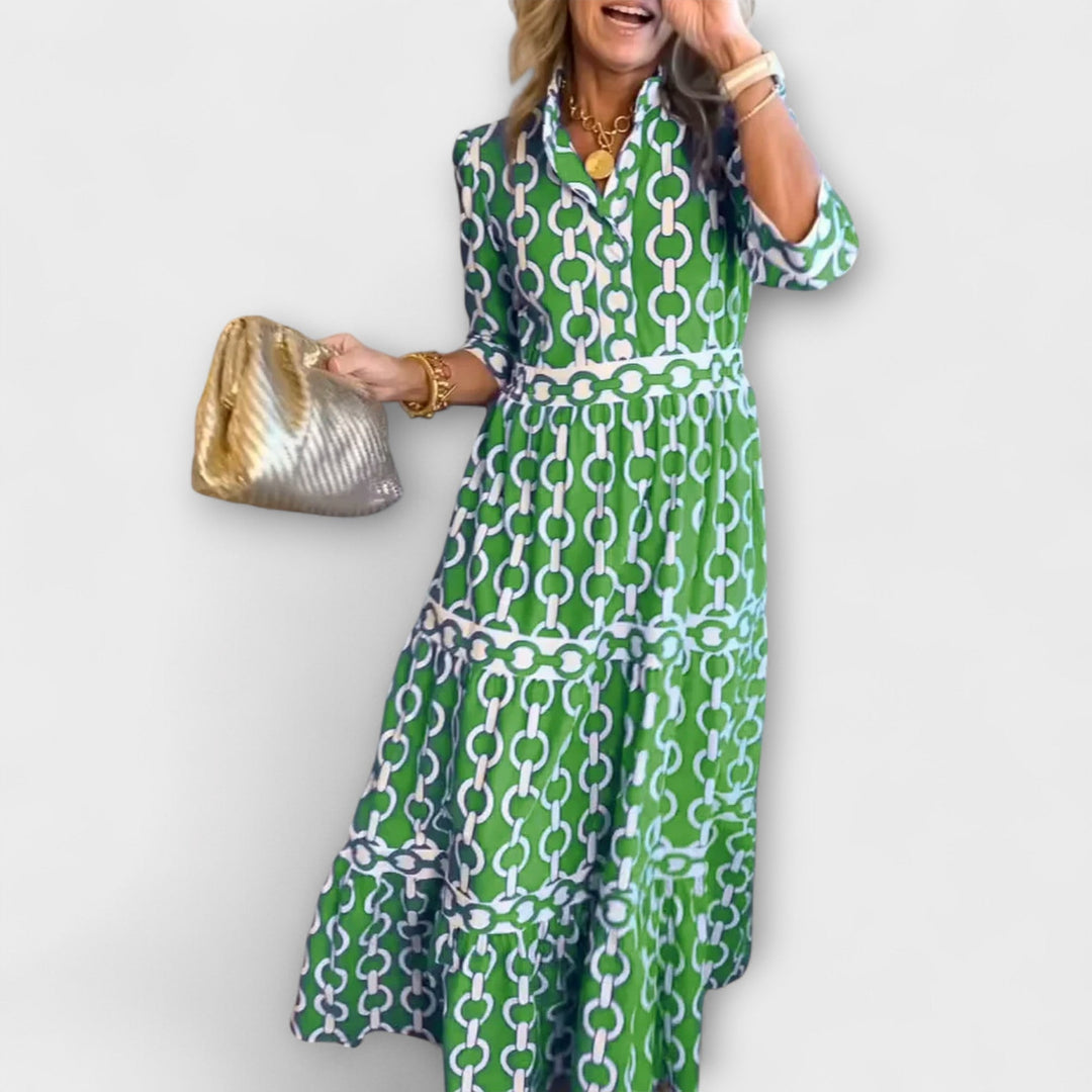 JULIANA | ABITO MIDI CON MOTIVO CATENA