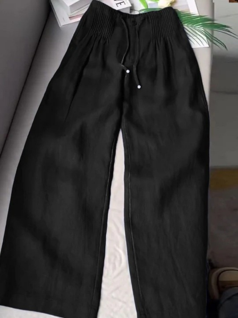 Camille | Pantaloni larghi in misto cotone e lino