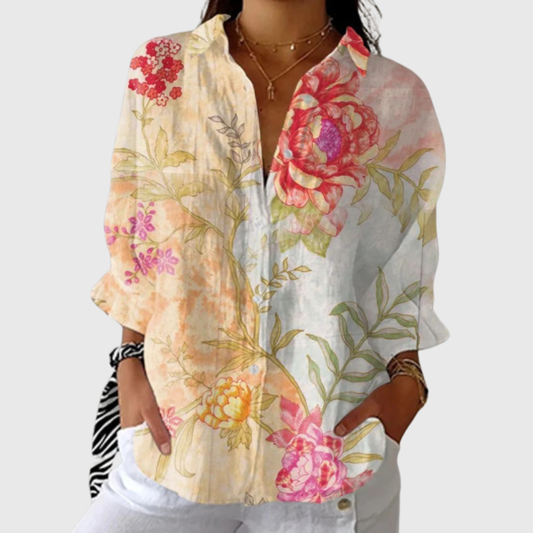 Blusa leggera e colorata stampata