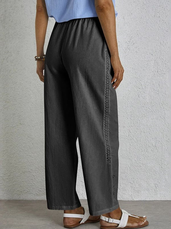Shania - Pantaloni Casual con Bottoni