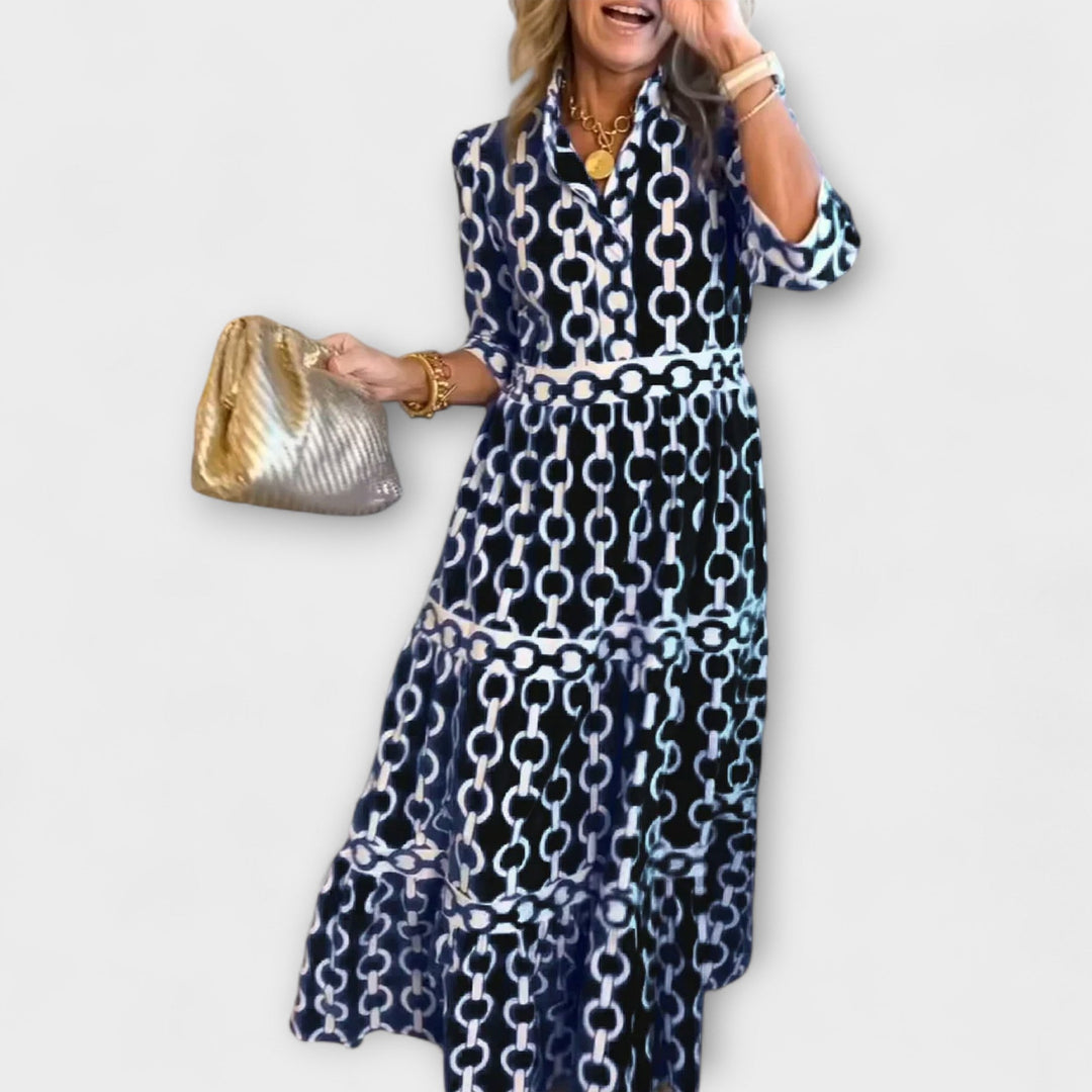 JULIANA | ABITO MIDI CON MOTIVO CATENA