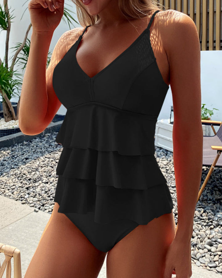 Lia - Costume da bagno elegante con volant stilizzati