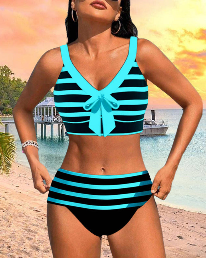 Laluna® | Bikini a Righe Alto