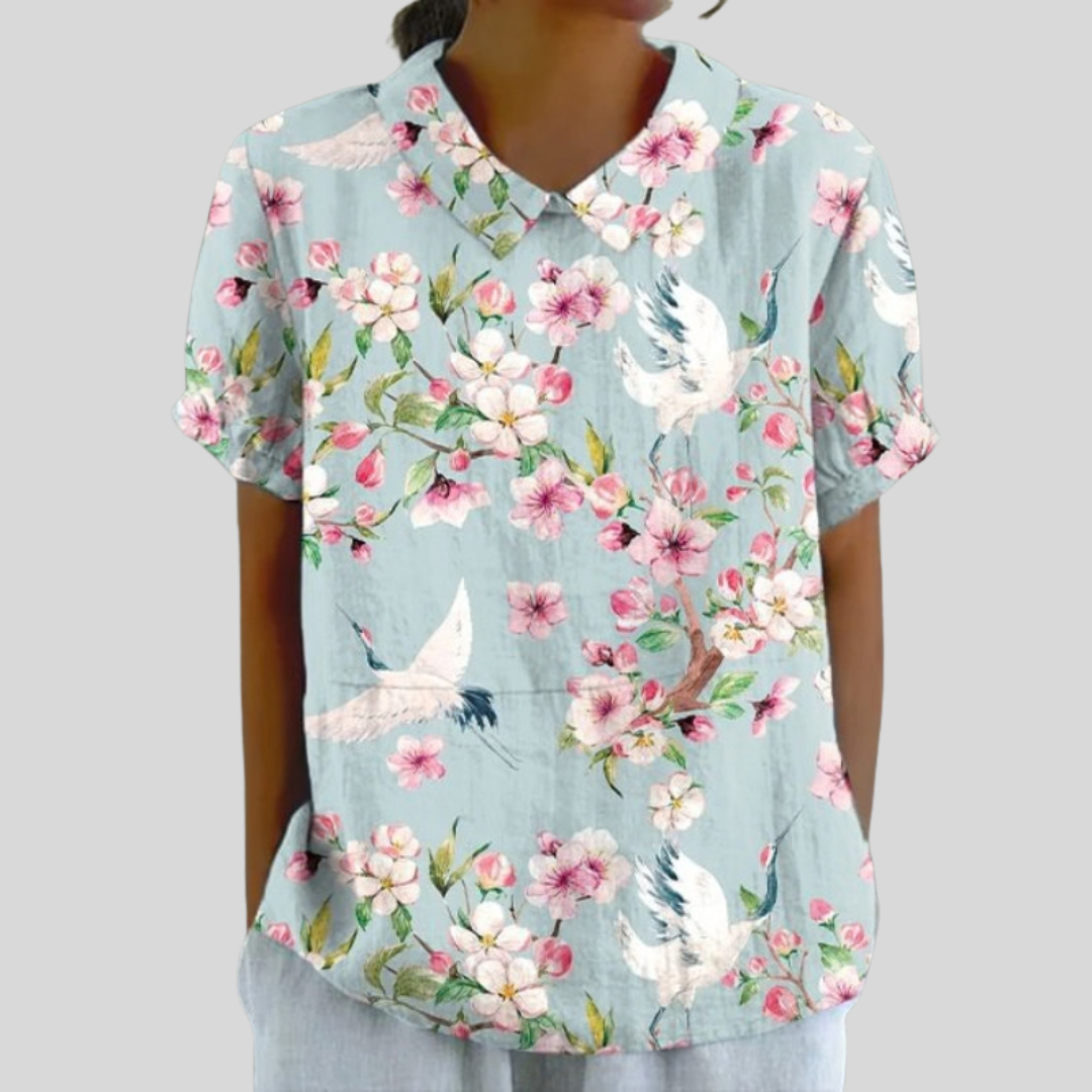 Top Floreale Confortevole Elegante