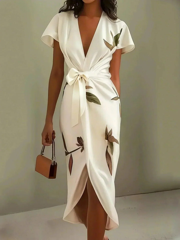 Amelia | Abito a portafoglio floreale elegante