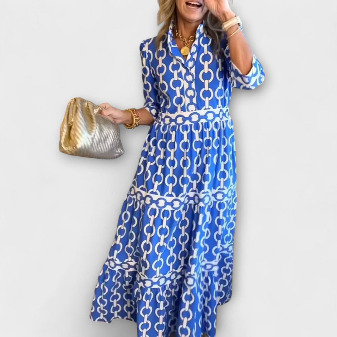 JULIANA | ABITO MIDI CON MOTIVO CATENA