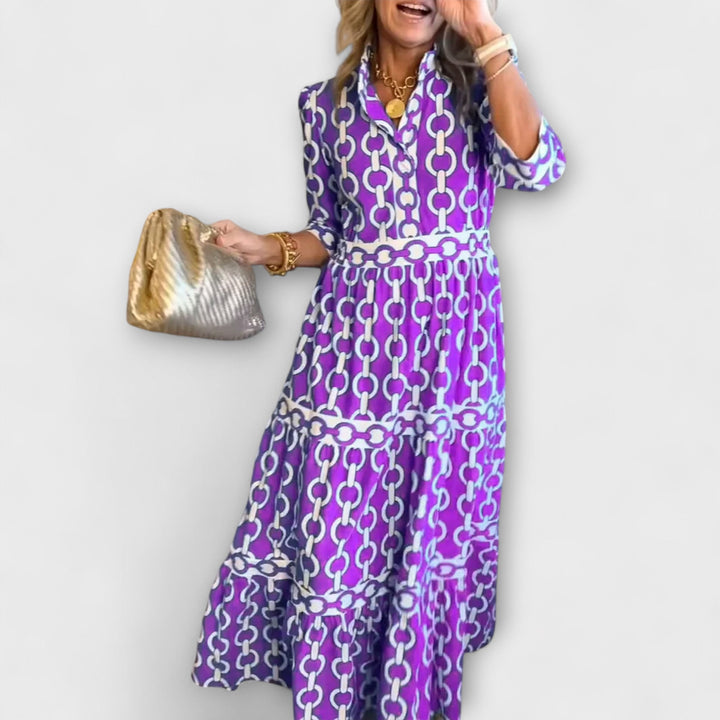 JULIANA | ABITO MIDI CON MOTIVO CATENA