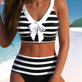 Martina | Bikini Righe Vita Alta