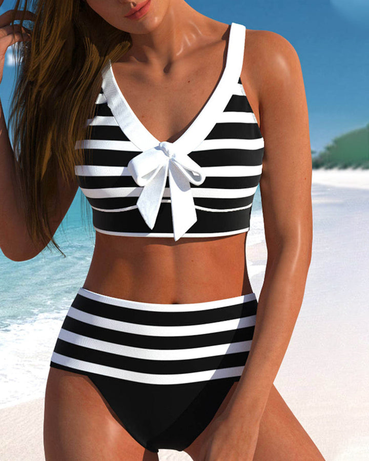 Laluna® | Bikini a Righe Alto