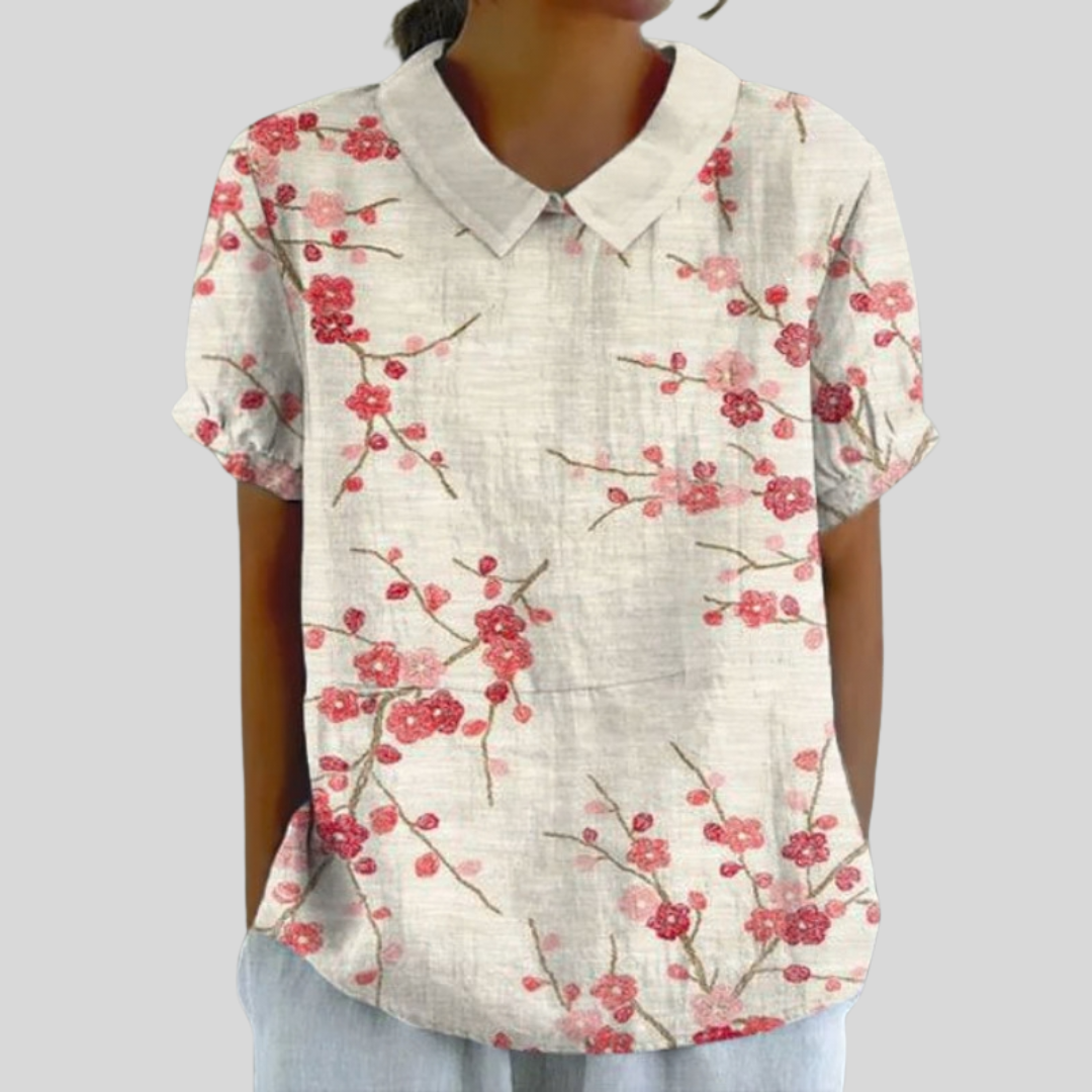 Top Floreale Confortevole Elegante