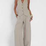 Aira - Completo Gilet Bottonato & Pantalone Largo