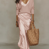 Elena | Abito Satin Con Maglione