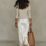Elena | Abito Satin Con Maglione