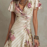 Margaret | Abito Midi Satin Floreale
