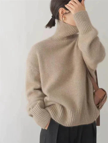 Amaya | Maglione Collo Alto in Cashmere Lussuoso