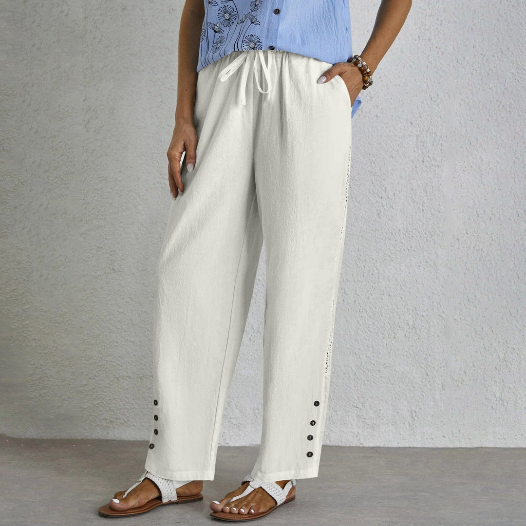 Shania - Pantaloni Casual con Bottoni