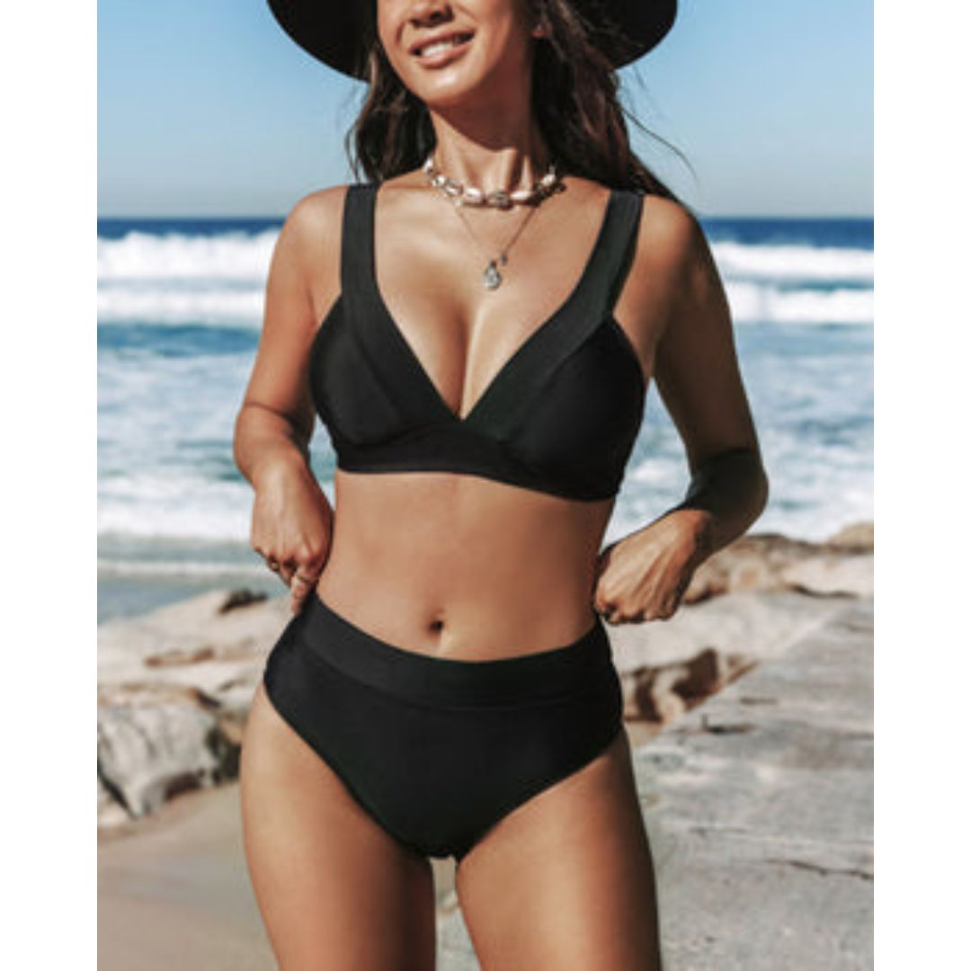 Hilde - Costume da bagno unito con colletto alto
