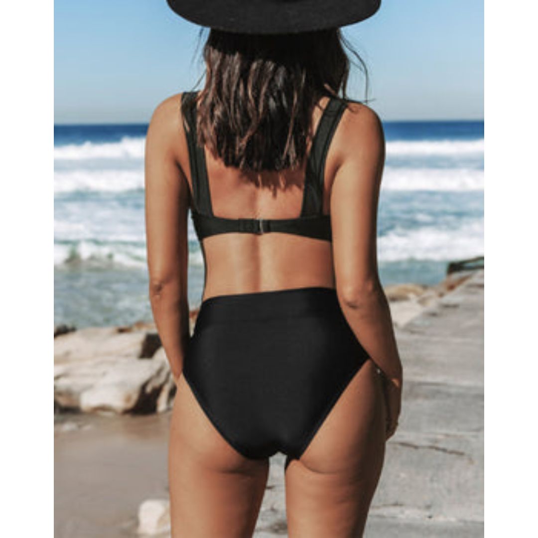 Hilde - Costume da bagno unito con colletto alto