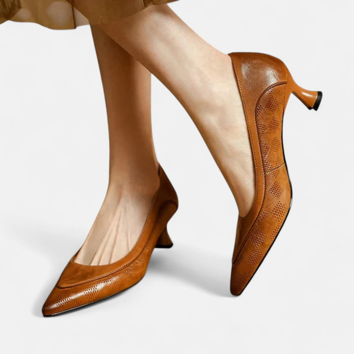 Scarpe con tacco in pelle Amara