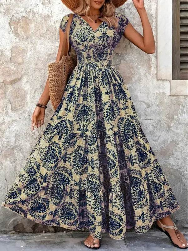 Lorena | Maxi Abito Barocco con Scollo a V