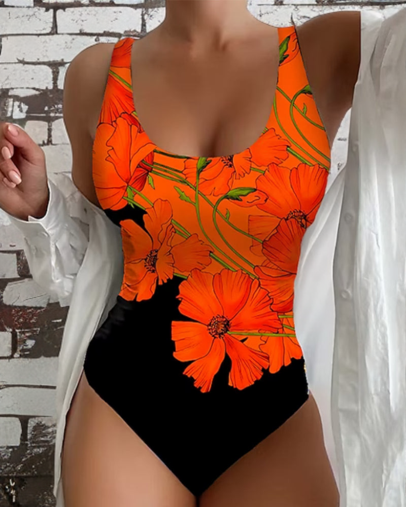 Lucy - Costume da bagno intero elegante con motivo floreale