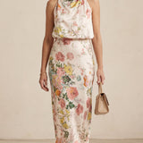 Lisa | Abito Maxi Halter Floreale