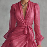 Beatrice | Abito Lungo Chiffon V-Neck